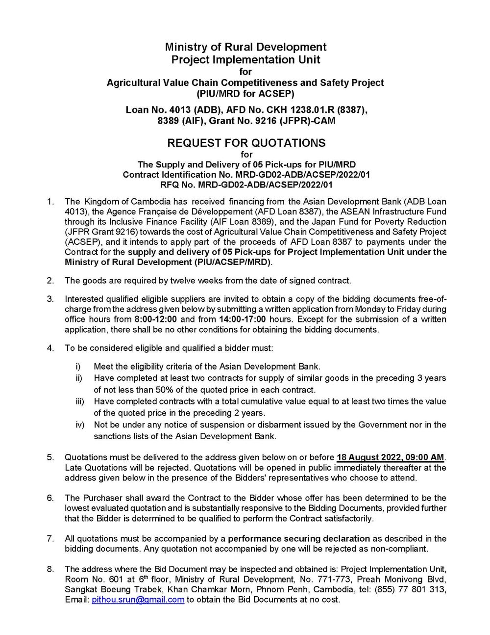 04 08 22 Advertisement RFQ 05 Pick ups Page 1