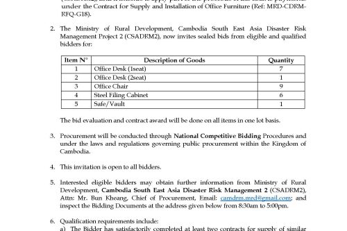 Invitation for Bids Office Furniture Page 1