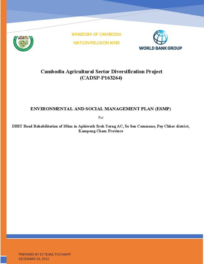 Pages from One ESMP and Two ECOPs for Package1 subproject MRD CASDP