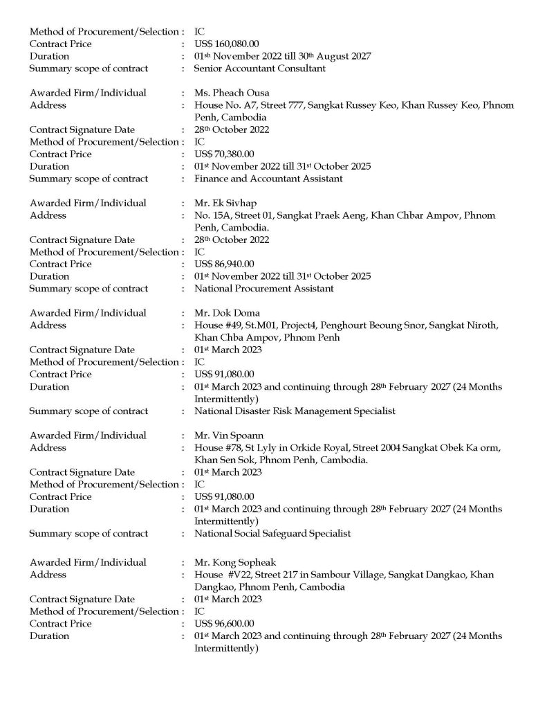 1 Summary Contract Award Service CDRM II June 2023 Page 2