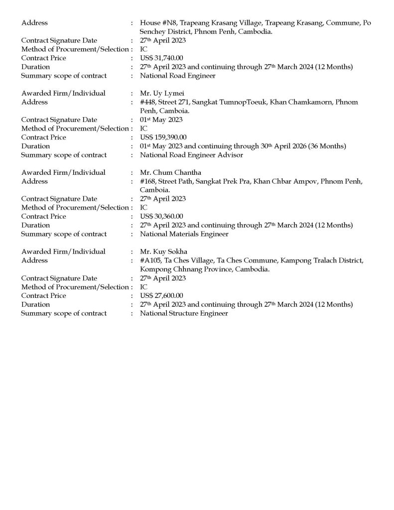 1 Summary Contract Award Service CDRM II June 2023 Page 4