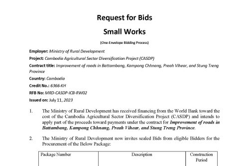 Specific procurement notice RW02 Page 1