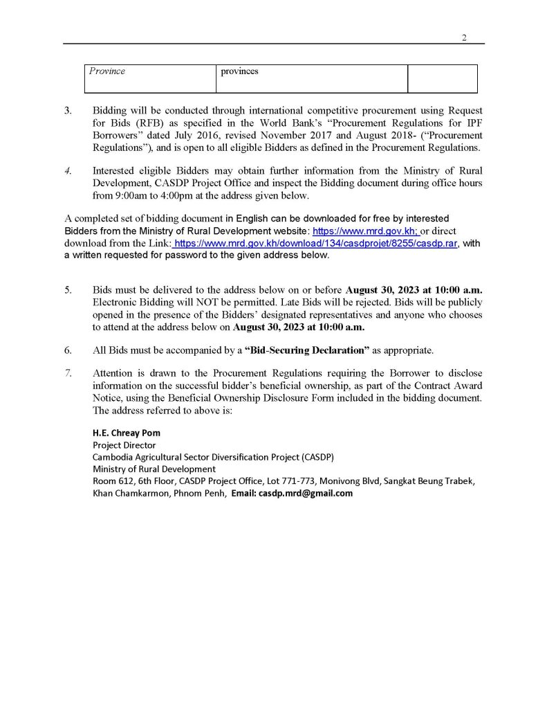 Specific procurement notice RW02 Page 2