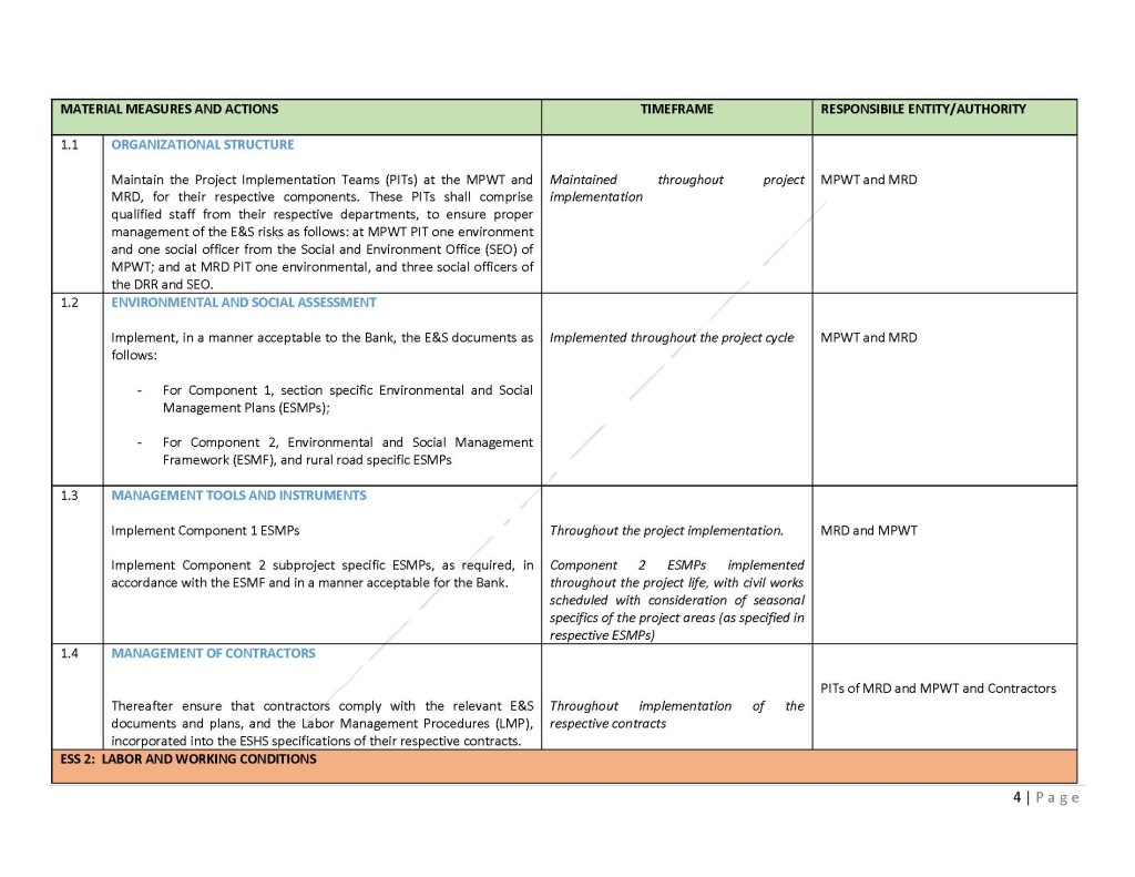 Environment and Social Commitment Plan Page 4