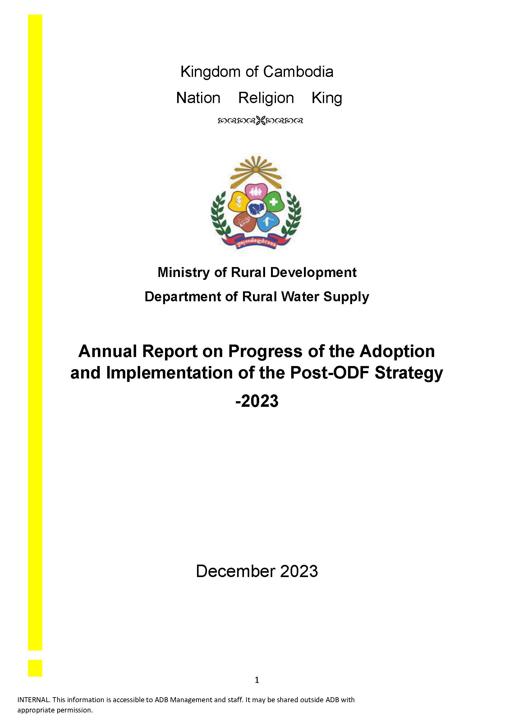 Annual Report on Progress of the Adoption and implementation of the Post-ODF Strategy-2023