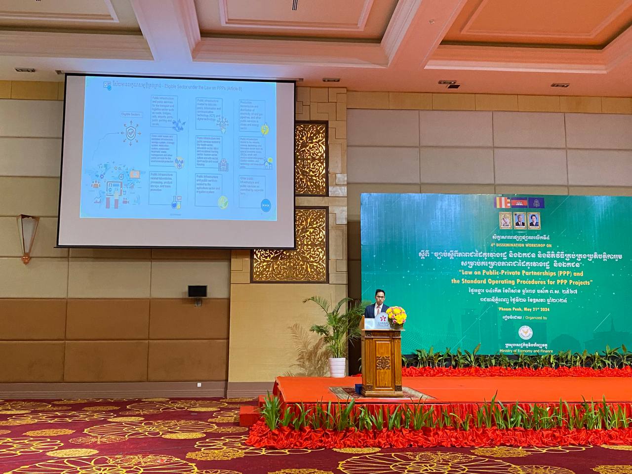 ឯកឧត្តម ប៉ែន ពេជ្រសាលី អញ្ជើញចូលរួមក្នុងសិក្ខាសាលាផ្សព្វផ្សាយលើកទី៤ ស្ដីពី “ច្បាប់ស្ដីពីភាពជាដៃគូរវាងរដ្ឋ និងឯកជន និងតីតិវិធីគ្រប់គ្រប់ប្រតិបត្តិការរួមសម្រាប់គម្រោងភាពជាដៃគូរវាងរដ្ឋ និងឯកជន” 9 photo 2024 05 21 10 03 56