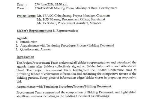 Minutes of Pre Bid Meeting CDRM2 RW02 Page 1
