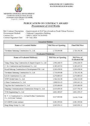 Summary Contract Award Works RW03 CASDP July 2024