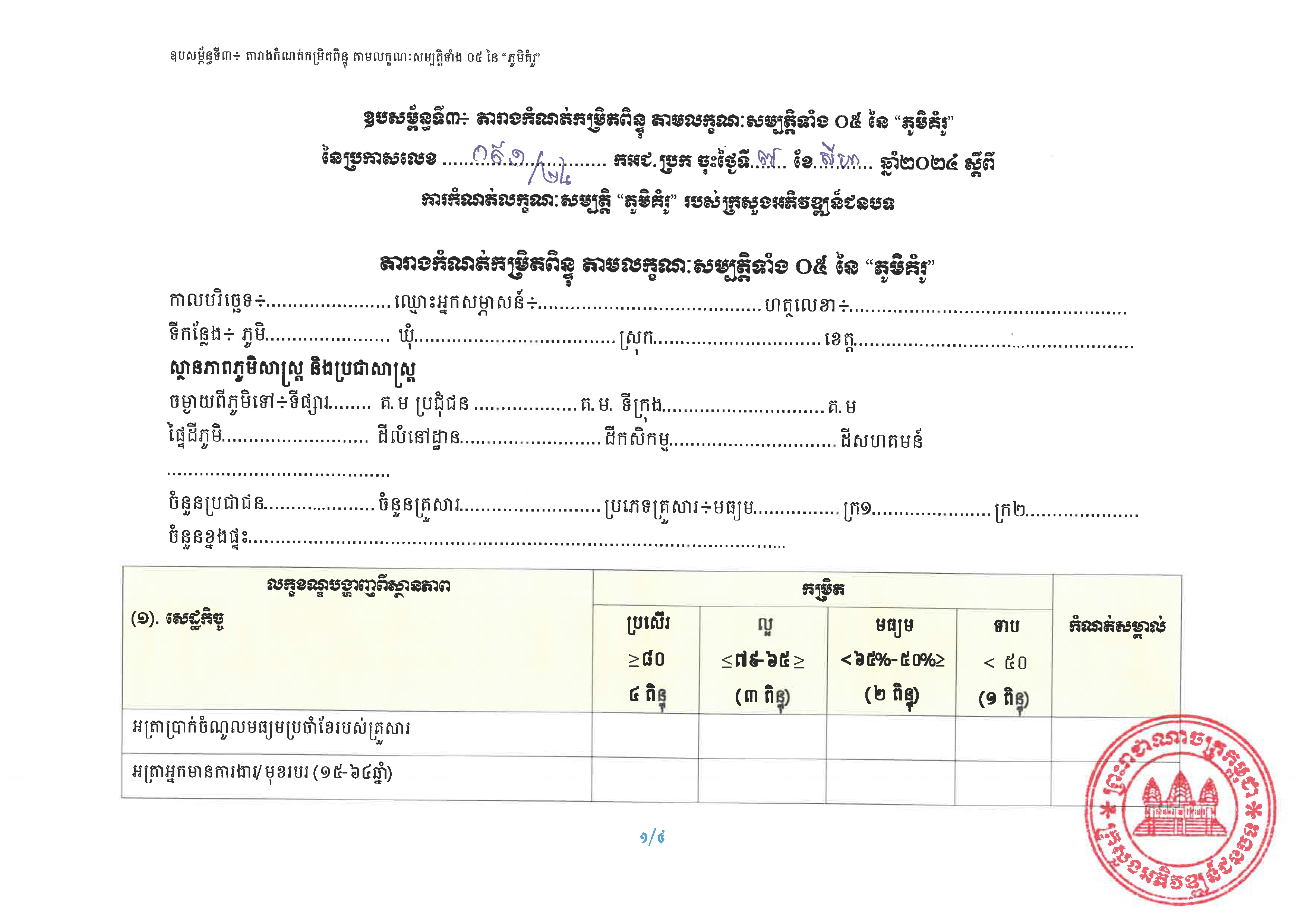 20240807 ប្រកាស ស្ដីពីការកំណត់លក្ខណៈសម្បត្តិ ភូមិគំរូ ក្រសួងអភិវឌ្ឍន៍ជនបទ Page 16