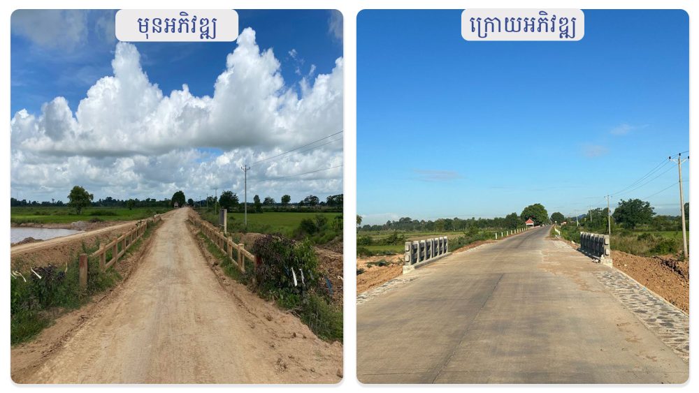 សមិទ្ធផលផ្លូវបេតុង ក្តឿងរាយ-សាលាស្រុកកញ្ច្រៀច តភ្ជាប់ពីទីរួមស្រុកកញ្ចៀច ខេត្តព្រៃវែង ទៅកាន់ ស្រុកអូរាំងឪ ខេត្តត្បូងឃ្មុំ។ 2 ba5