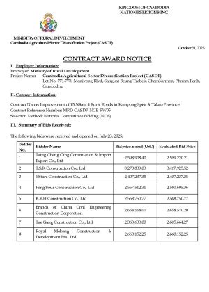 Contract Award Notice RW05 Page 1