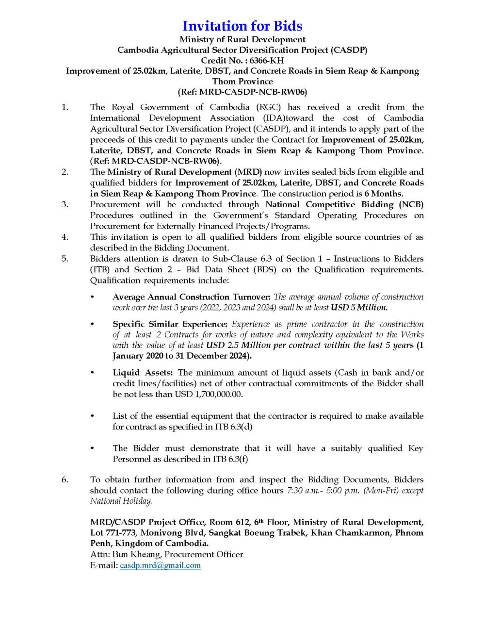 Invitation for Bids.doc RW06 Page 1