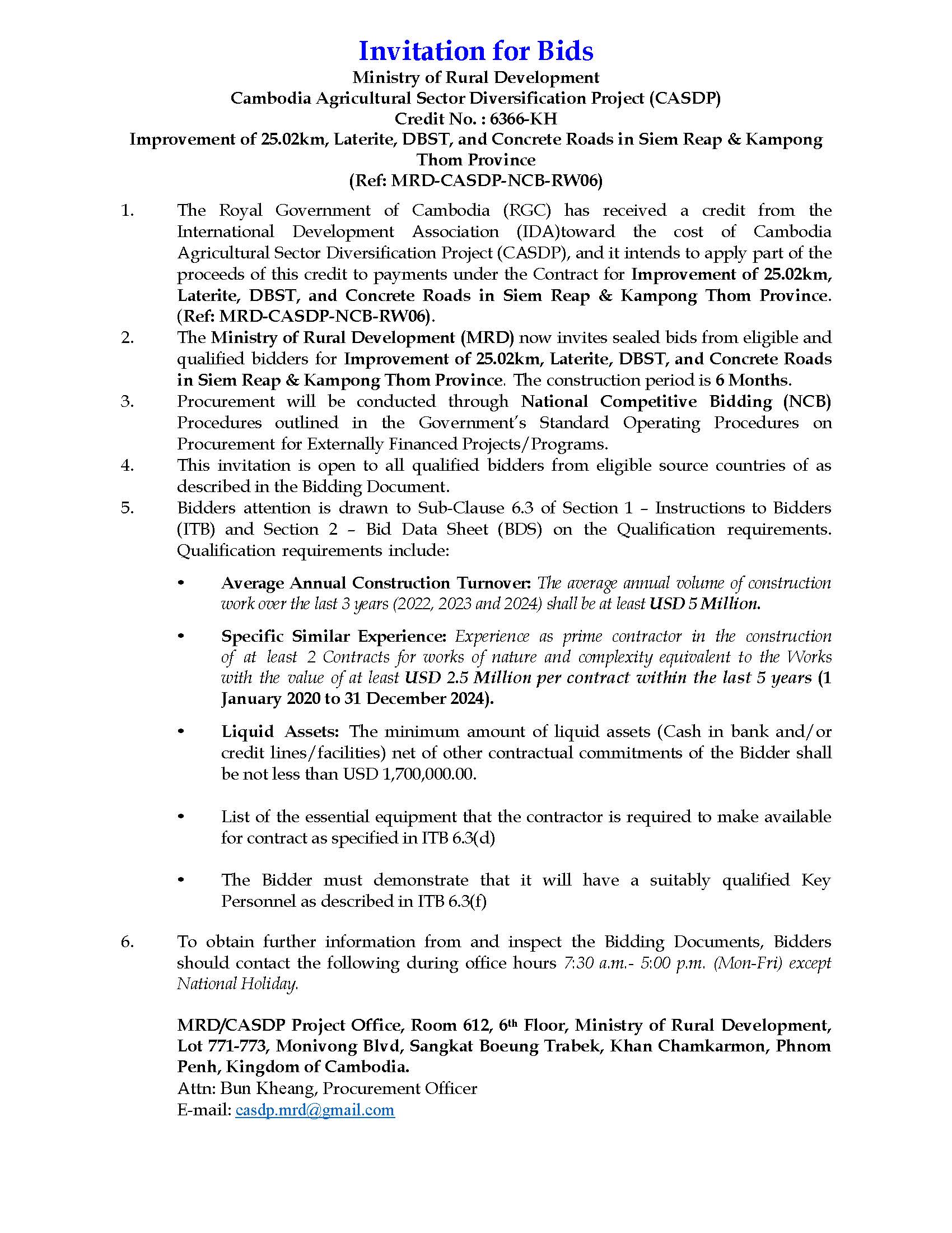 Invitation for Bids.doc RW06 Page 1