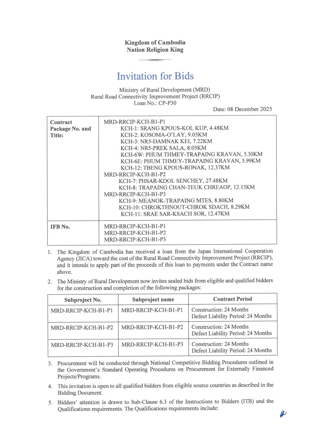 Rural Road Connectivity Improvement Project (RRCIP) 6 25120712510 Page 1