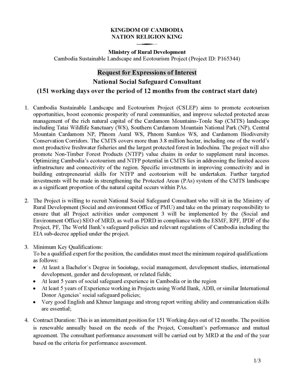 3 REOI for Social Safeguard Page 1