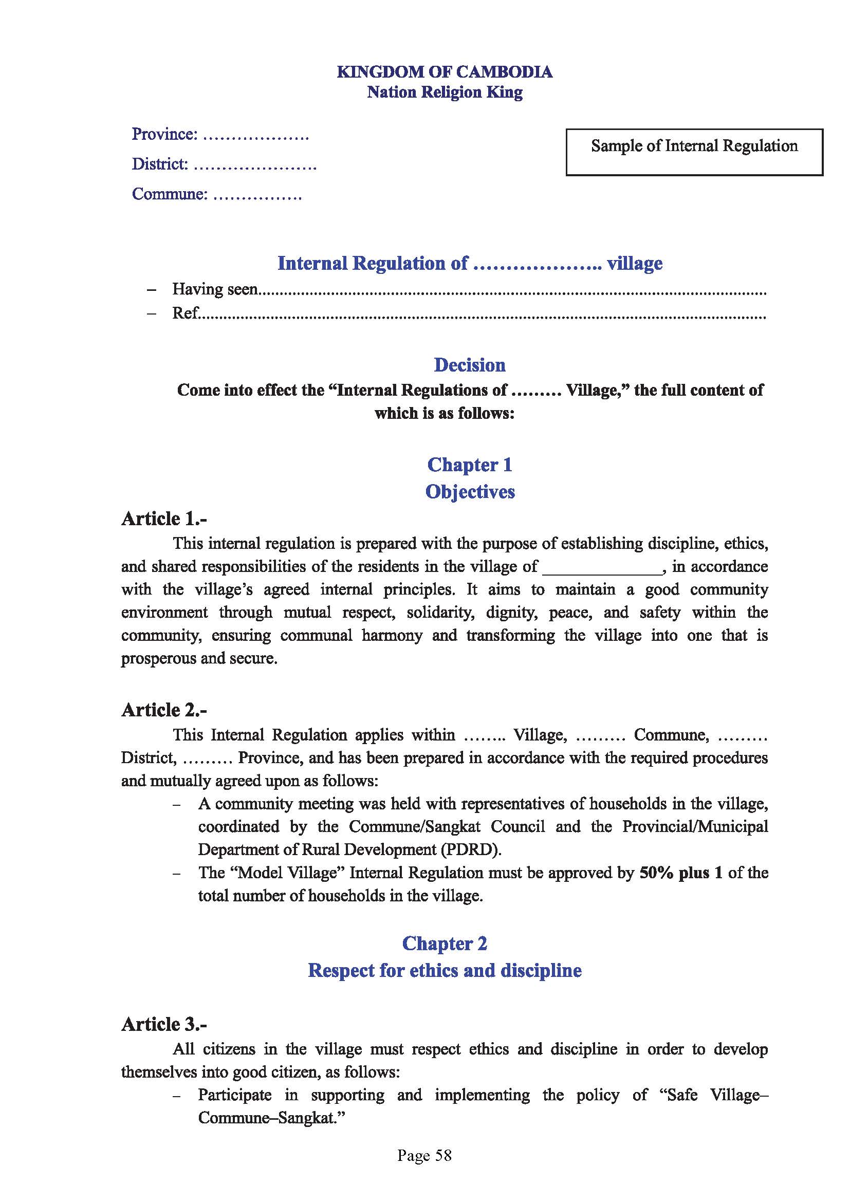 Guidebook on The Development of Model Village Page 62
