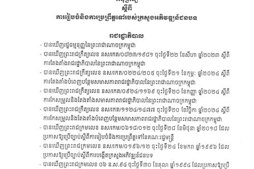 អនុក្រឹត្យ ស្តីពី ការៀបចំនិងការប្រព្រឹត្តទៅរបស់ក្រ 260331 072235 Page 01