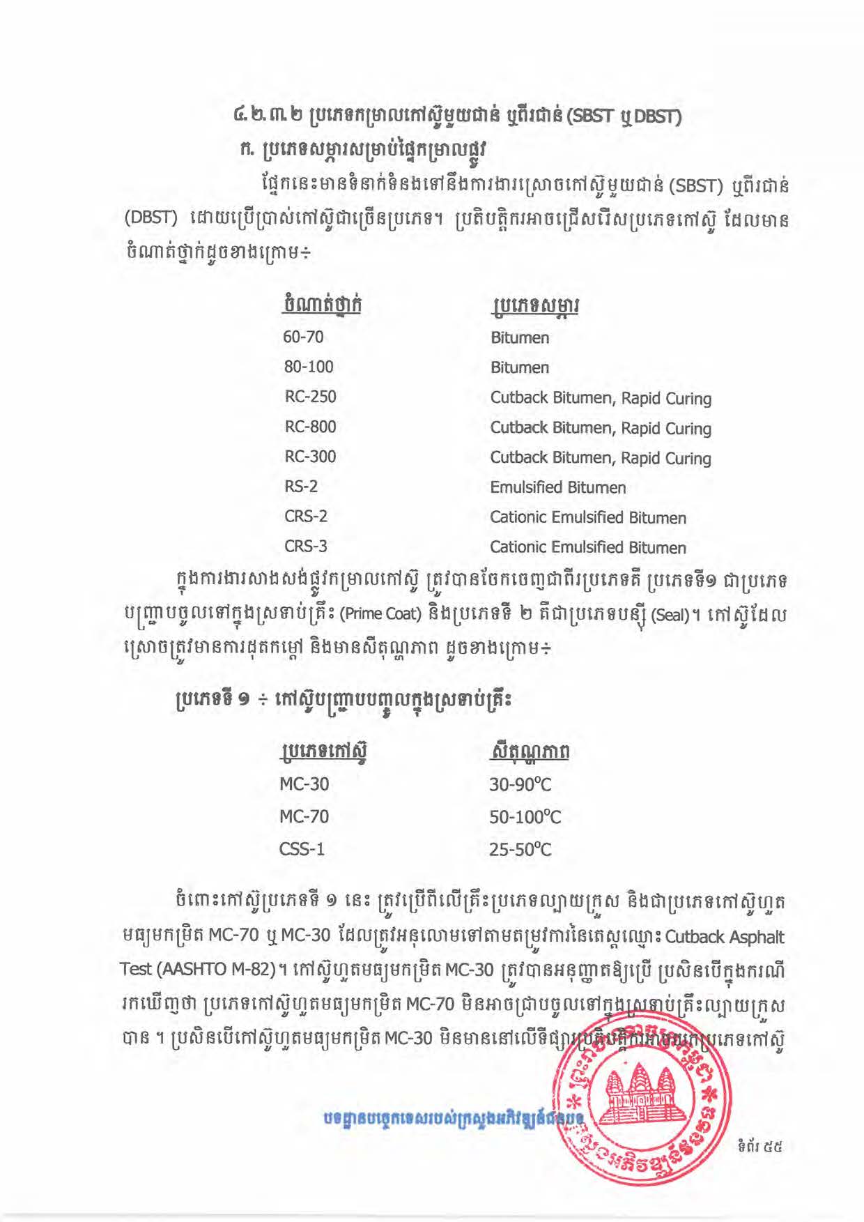 បទដ្ឋានបច្ចេកទេសផ្លូវជនបទ ឆ្នាំ២០២៤ ផ្លូវការ Page 073