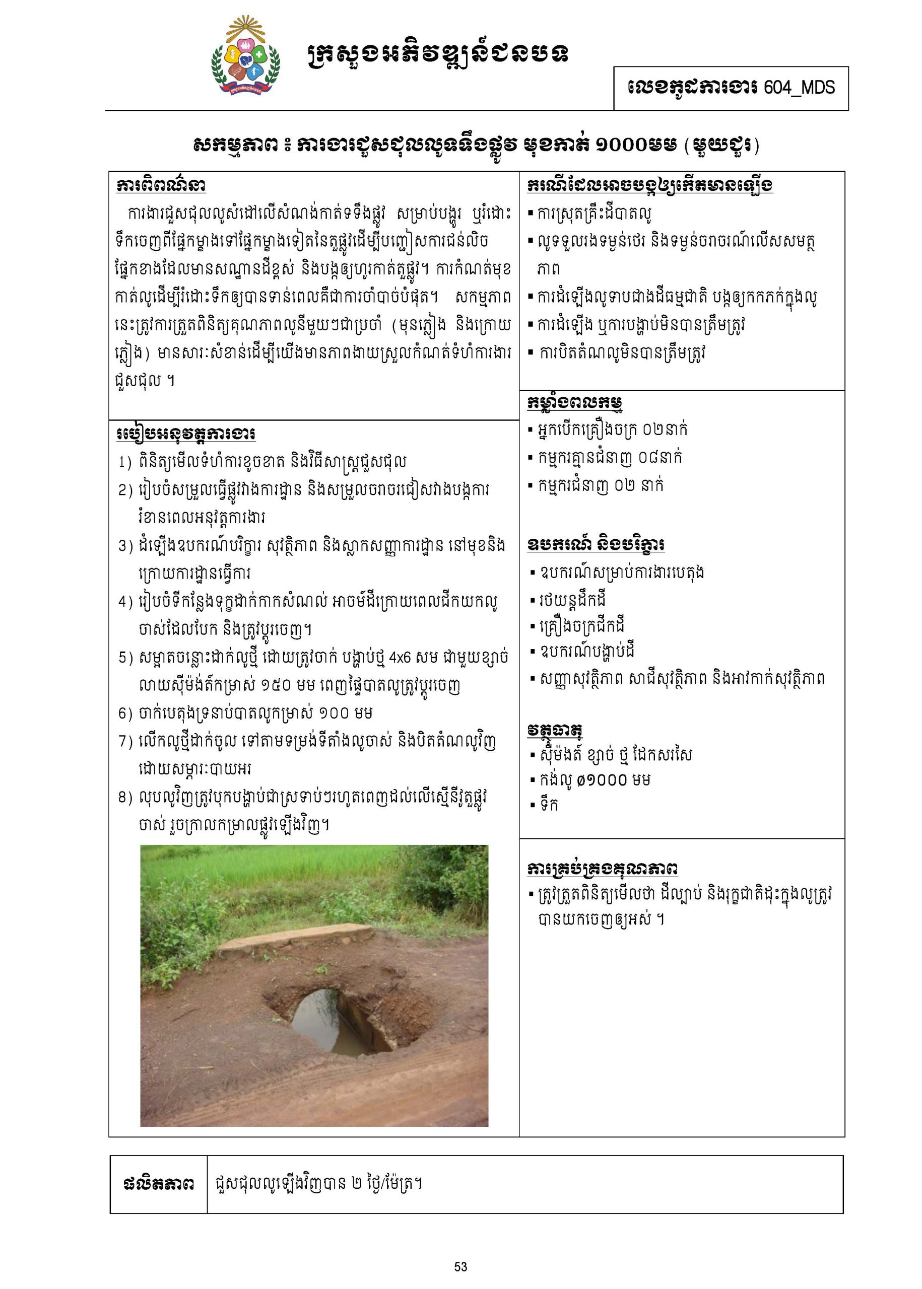 សៀវភៅកូដការងារសម្រាប់ការងារថែទាំប្រចាំ រៀបចំឆ្នាំ២០២០ Page 066 scaled